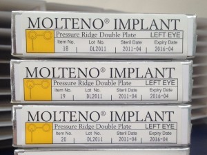 Molteno® Pressure Ridge, Double Plate Implant boxes, left eye, DL2